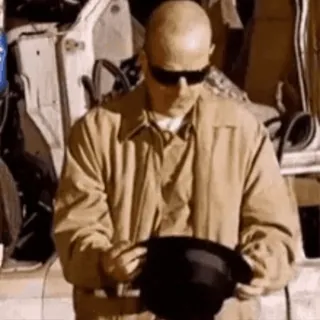 ๐ Walter White Breaking Bad hat, bald, drug dealer, tv show, meth whatsapp sticker