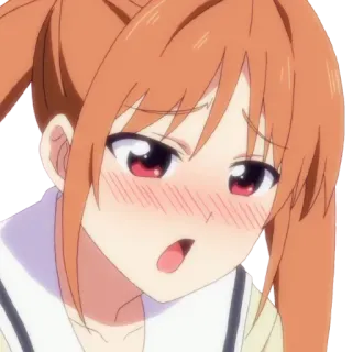🍌 Anime, Garota, Fofa, Rubor, Desenho animado, Expressão facial telegram sticker