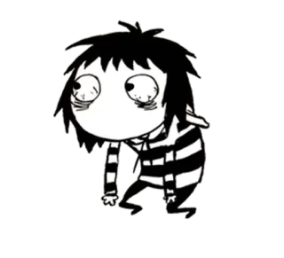 😞 épuisement, fatigué, dessin animé, noir et blanc, fatigue, animation telegram sticker
