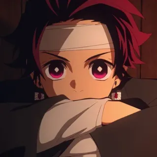 ❤️ Tanjiro Kamado Demon Slayer Anime, Demon Slayer, Tanjiro, Tanjiro Kamado, Personagem de Anime, olhos vermelhos, tiara telegram sticker