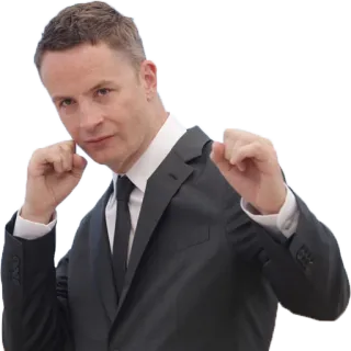 👊 homem, boxe, terno, gravata, retrato, ator telegram sticker