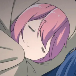 😴 Anime, schlafend, pinke Haare, Decke, süß telegram sticker
