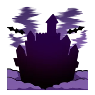 🏯 castle, silhouette, fantasy, gothic, night, dark, spooky telegram sticker