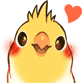 ☺️ オカメインコ, 鳥, オウム, 動物, かわいい, ペット, 黄色, イラスト telegram sticker