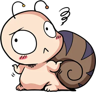 🤷‍♀️ caracol, dibujos animados, lindo, personaje, animal whatsapp sticker