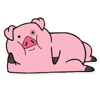 😉 Waddles Gravity Falls porco, desenho animado, animal, fofo, Waddles, Gravity Falls, rosa whatsapp sticker