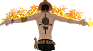 🔥 Ace One Piece One Piece, Anime, Pirata, Ace, Cartone animato, Fuoco, Tatuaggio telegram sticker