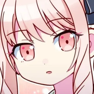 😯 Anime, Garota, cabelo rosa, fofa, desenho animado, retrato whatsapp sticker