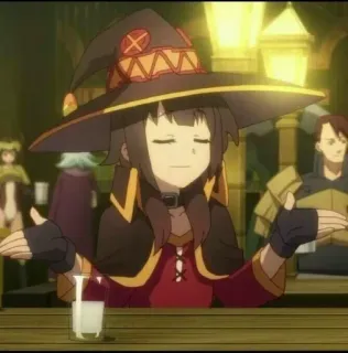 🤷‍♂ Megumin Konosuba anime, magic, witch, hat, smug telegram sticker