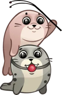 😏 foca, lindo, animal, dibujos animados telegram sticker
