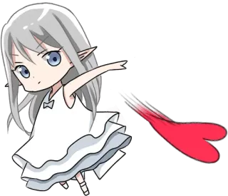 💗 Anime, Chibi, Elfo, Lindo, Corazón, Amor whatsapp sticker