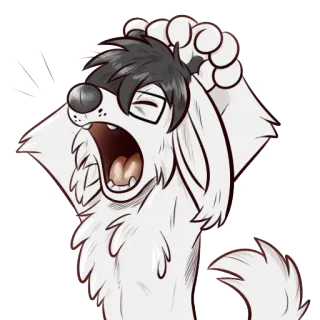 😩 cachorro, bocejo, cansado, peludo, desenho animado telegram sticker