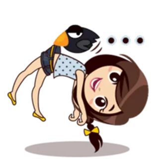 😀 Mädchen, Cartoon, Illustration, niedlich, animiert, Figur telegram sticker