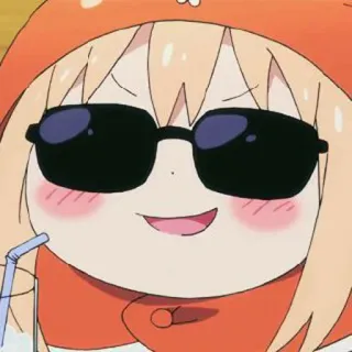 🧇 Anime, Cartone animato, Figo, Occhiali da sole, Bevanda, Arancione, Felice telegram sticker