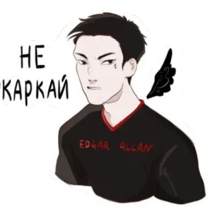 😠 НЕ КАРКАЙ edgar allan, raven, bird, wings, gothic telegram sticker
