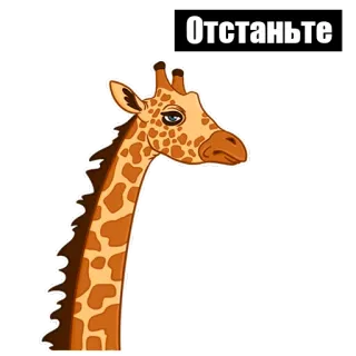 😤 Отстаньте girafe, animal, texte, russe, dessin animé whatsapp sticker