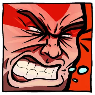 😡 Wut, rot, aggressiv, Gesicht, Ausdruck, Cartoon telegram sticker
