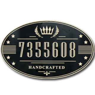 👑 7355608 HANDCRAFTED ทำด้วยมือ, วินเทจ, หมายเลข, วงรี, ดาว telegram sticker