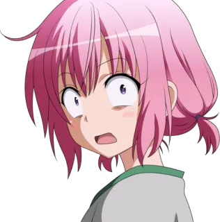 😱 Anime, Manga, Pelo rosa, Dibujos animados, Chica, Personaje telegram sticker