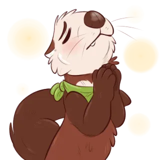 🙏 loutre, mignon, kawaii, animal, mammifère, dessin animé whatsapp sticker