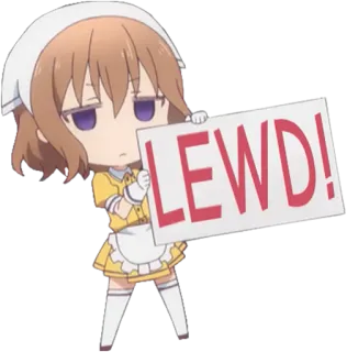 😳 LEWD! Anime, Lewd, Ragazza, Chibi, Carino, Maid telegram sticker