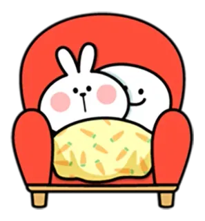 💤 うさぎ, ソファ, ニンジン, かわいい, 漫画 telegram sticker