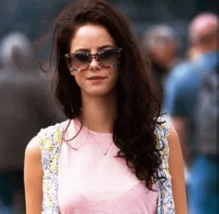 🦋 woman, sunglasses, portrait, fashion, style, brunette, person telegram sticker
