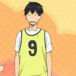 🍙 9 number 9, jersey, anime, character, yellow telegram sticker