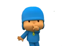 🕳 Pocoyo Desenho animado, Dedo, Psiu, Silêncio, Quieto telegram sticker
