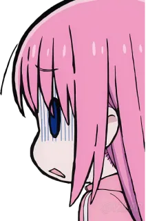 😨 Hitori Gotoh Bocchi the Rock! อนิเมะ, ฮิโตริ โกโต, Bocchi the Rock, ผมสีชมพู, น่ารัก, ประหม่า, สาวอนิเมะ telegram sticker