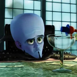 🌟 Megamind Megamind, bleu, animé, film, personnage, dessin animé telegram sticker