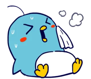 😥 penguin, cartoon, cute, exhausted, sweating, anime, animal whatsapp sticker