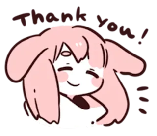😜 thank you! thank you, cute, greeting, pink, kawaii, wholesome telegram sticker