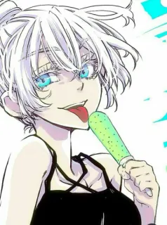 😜 garota anime, sorvete, mangá, arte digital, retrato, arte de personagem whatsapp sticker