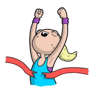 🤗 femme, coureur, sport, exercice, victoire, dessin animé, personne telegram sticker