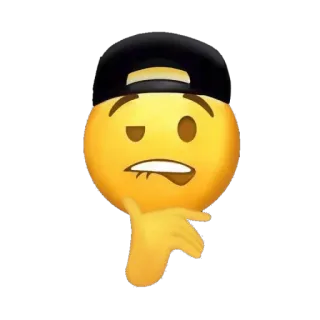 😘 Emoji, Sourire narquois, Réflexion, Questionnement, Visage, Expression, Chapeau telegram sticker
