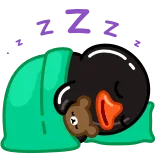 😴 ZZZ спящий, пингвин, мультфильм, животное, милый, zzz, сон, плюшевый мишка telegram sticker