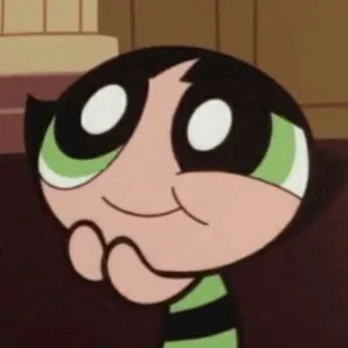 ⚡️ Buttercup The Powerpuff Girls Desenho animado, As Meninas Superpoderosas, Florzinha, Personagem, Menina, Verde telegram sticker