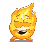 😍 เปลวไฟ, ไฟ, การ์ตูน, สีส้ม, ยิ้ม, มีความสุข telegram sticker