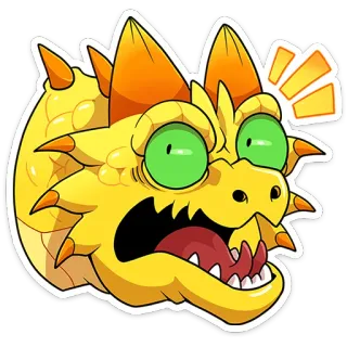 😱 smok, potwór, kreskówka, fantasy, stworzenie, ilustracja, naklejka telegram sticker