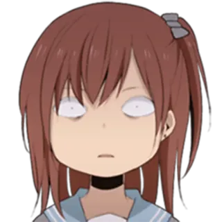 😦 anime, cô gái, sốc, biểu cảm, bối rối, ngạc nhiên telegram sticker
