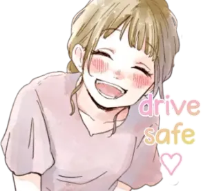 🥰 drive safe conduce seguro, seguridad, saludo, texto, corazón telegram sticker