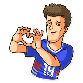 😚 การ์ตูน, ฟุตบอล, ฟุตบอล, นักกีฬา, ผู้เล่น telegram sticker