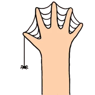 ✋ แมงมุม, มือ, ก้าวร้าว, ท่าทาง, ใย, การ์ตูน, ฮาโลวีน telegram sticker