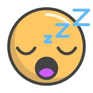 😴 zzz Emoji, Sommeil, Fatigué, zzz, Dormir, Visage telegram sticker