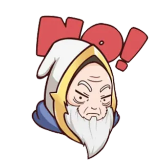 😒 NO! mago, no, negación, viejo, pegatina, enojado telegram sticker