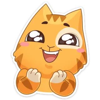 ☺️ 猫, 小猫, 快乐, 可爱, 动物 telegram sticker