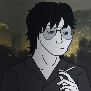 😎 smoking, cigarette, sunglasses, cartoon, person telegram sticker