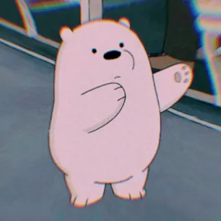 ❄️ Ice Bear We Bare Bears kartun, beruang, beruang kutub, melambai, We Bare Bears whatsapp sticker