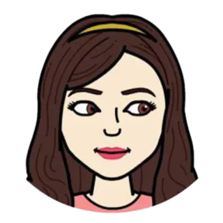 🌚 Cartone animato, Avatar, Ragazza, Donna, Ritratto, Selfie, Bruna, Bitmoji telegram sticker